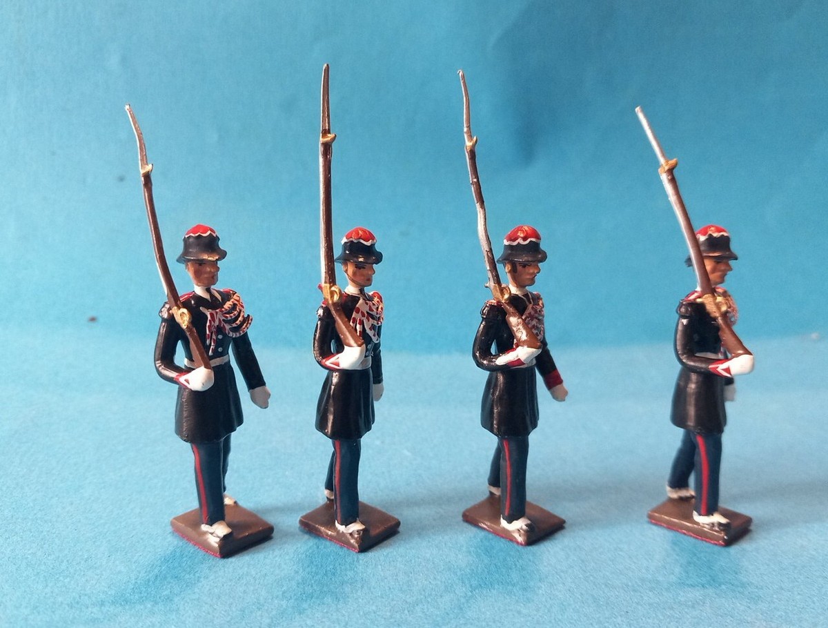Soldats De Plomb CBG Mignot - 4 Voltigeurs De La Garde Impériale (Premier Empire)