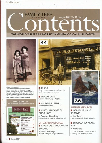 Family Tree Magazine, August 2007 - Picture 2 of 3