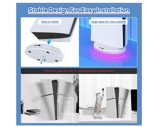PS5 SLIM Cooling/Charging Stand for disc and digital Edition RGB 3 fan speeds - Picture 5 of 7