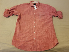 Mens New Gap Dress Shirt XL Red Button Cotton