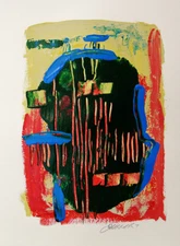 ABSTRACT Expressionism Monotype Original Painting John Williams art JMW Colorful