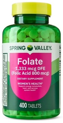 Spring Valley Folate 1,333 mcg DFE 400 Tablets for Women's Health