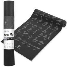 NewMe Fitness Yoga Mat for Women and Men - Large, 5mm Thick, 68 Inch Long, No...