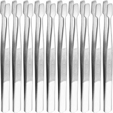 10 Pcs Stainless Steel Tweezers for Stamp Collecting Craft and