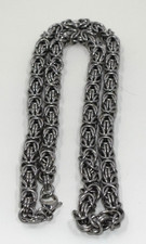 Stainless Steel Byzantine Box Mens Chain Necklace 22"