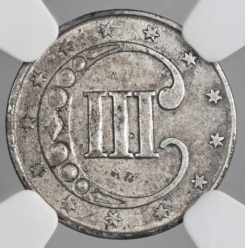 1851  3CS THREE CENT SILVER PIECE  NGC AU DETAILS "CLEANED"  #8404746-001 - Image 3 of 4