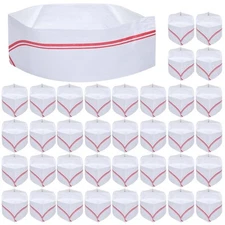 40 PCS Disposable Paper Chef Hats for Restaurant and Party Use