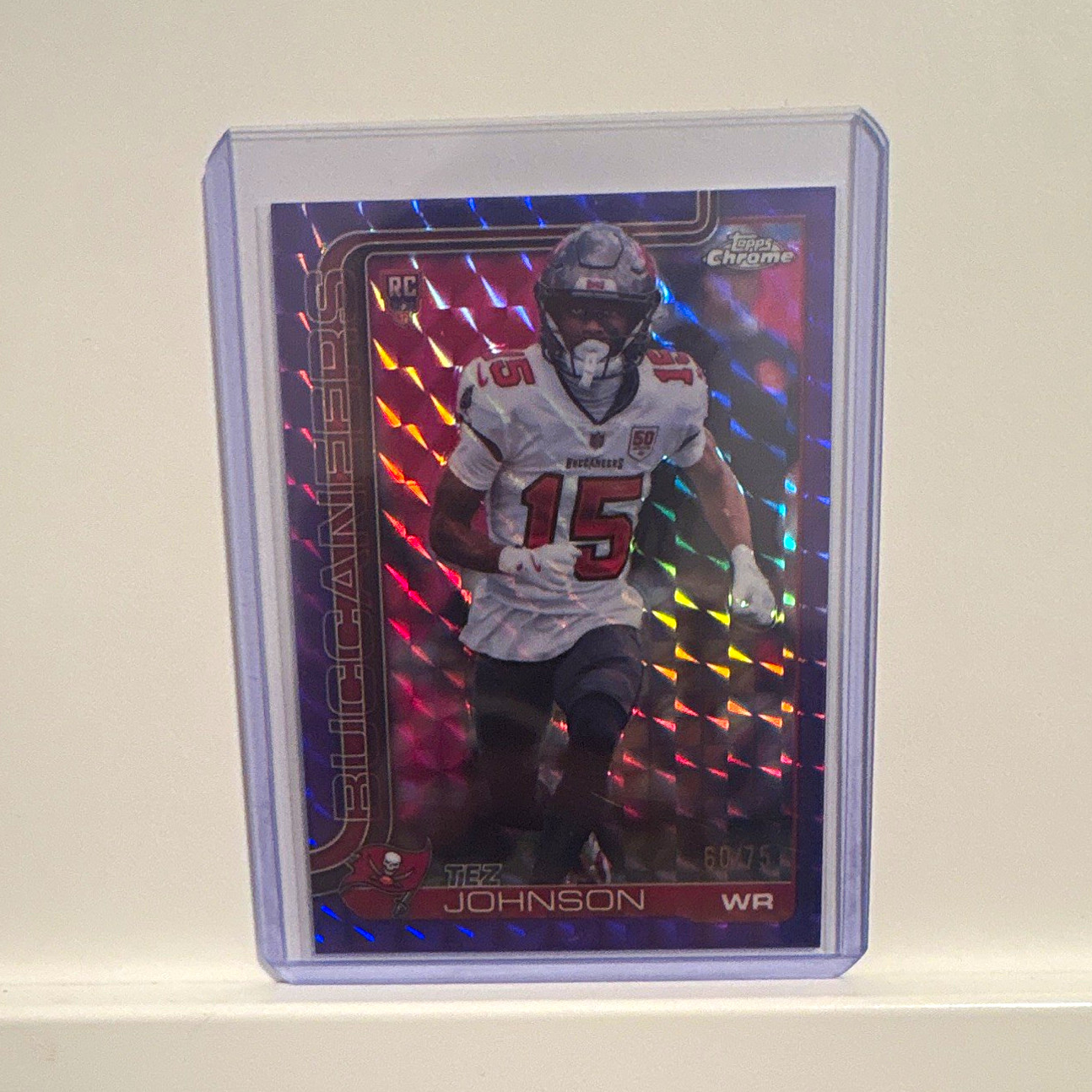Topps 2025 Topps Chrome Tez Johnson Buccaneers RC X-Fractor # 60/75