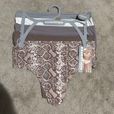 Essentials By Rene Rofe 5pk Flexible Fit Hi-Waist Thongs. Sz. L. NWT 