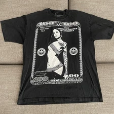 VTG Corrupt America Spanish Bandida Money & Bullets Black T-Shirt Men’s XL (B17)