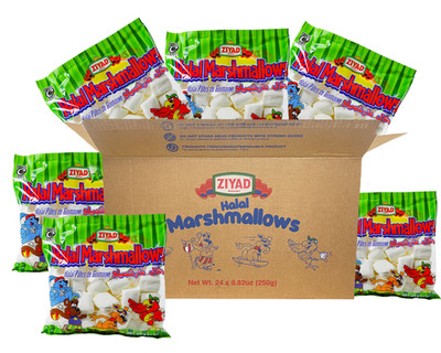 Ziyad Halal Large Marshmallows 24-Pack Case 8.8oz Each | Bulk Wholesale