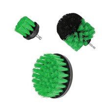 Car Drill Brush Attachment Set, Vehicle Drill Scrub Brushes Kit with Green/3PCS