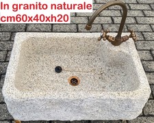 Lavello lavandino per cucina in pietra granito beige 60 cm