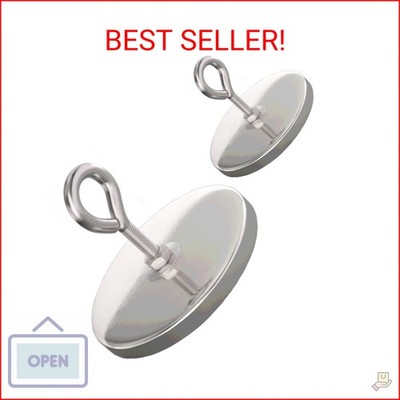 Master Magnetics Ceramic Round Base Magnet with Eyebolt Pack - Heavy-Duty Strong
