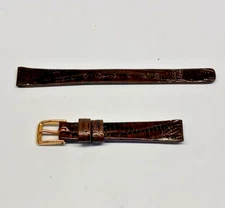 9.5mm Short Dark Brown Genuine Lizard Watch Band - USA
