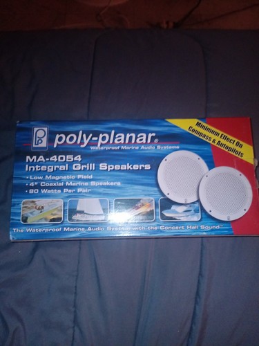 Poly-Planar 4 Inch Marine Speakers - 2-Way Coaxial Waterproof 40W
