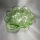 Vintage MCM Uranium Depression Glass Vaseline Glass Lettuce Cabbage Plate