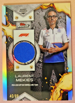 2024 Topps Finest F1 Laurent Mekies Patch Relic Dual Color 40/99 #F1R-MEK