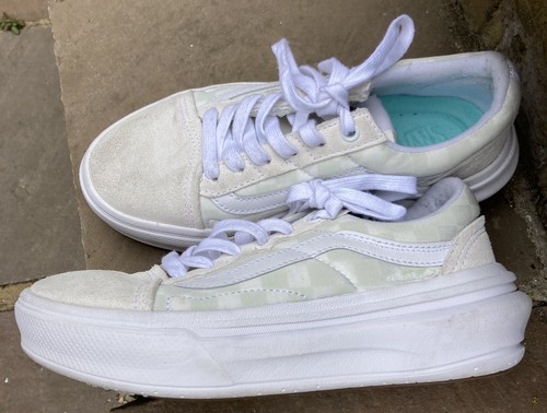 Vans Women's Platform White Check Cream Skateboarding Shoes Size 4.5 UK 500264 - Picture 2 of 24
