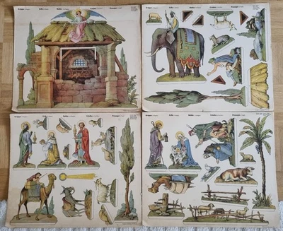 Historischer Ausschneidebogen für Papierkrippe*4 Bogen*komplett* - Bild 1 von 4