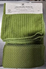Sultan's Linens 5 Pc set Microfiber Kitchen Towels, Dish Cloths, Scrubber - New!