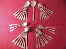 37 Pieces Reed & Barton Stainless Rebacraft Narvik Korea Flatware Spoons Forks