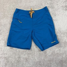Patagonia Mens Board Shorts Blue Nylon Swim Trunks Size 31 Worn Wear