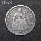 1861 Liberty Seated Half Dime "F" *Free SH After 1st Item*