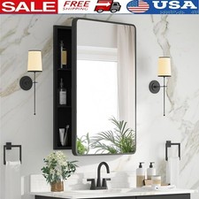 Recessed Medicine Cabinet Mirror Adjustable Shelf Heavy Duty Moisture Resistant