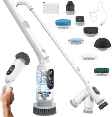 Electric Spin Scrubber, Cordless Cleaning Brush, 3H Work Time, Bathroom Scrubber