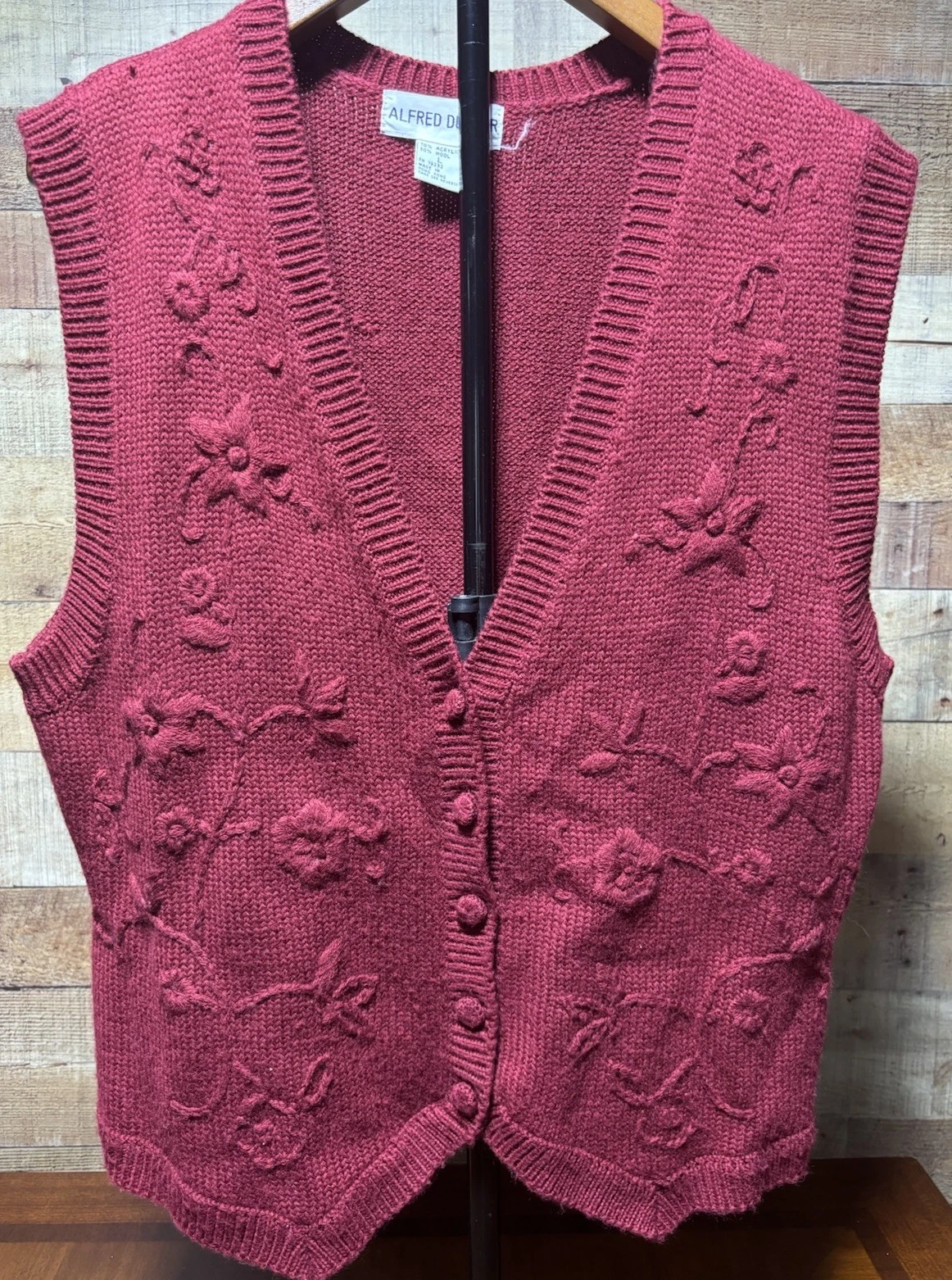 VETEMENTS Maglione gilet Alfred Dunner Granny taglia grande grigio lana acrilica maglia bottoni davanti