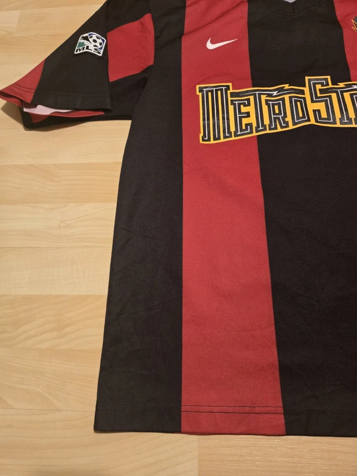 Camiseta deportiva vintage MLS Metrostars años 90 auténtica Home Kit para hombre mediana Foto 4 de 4