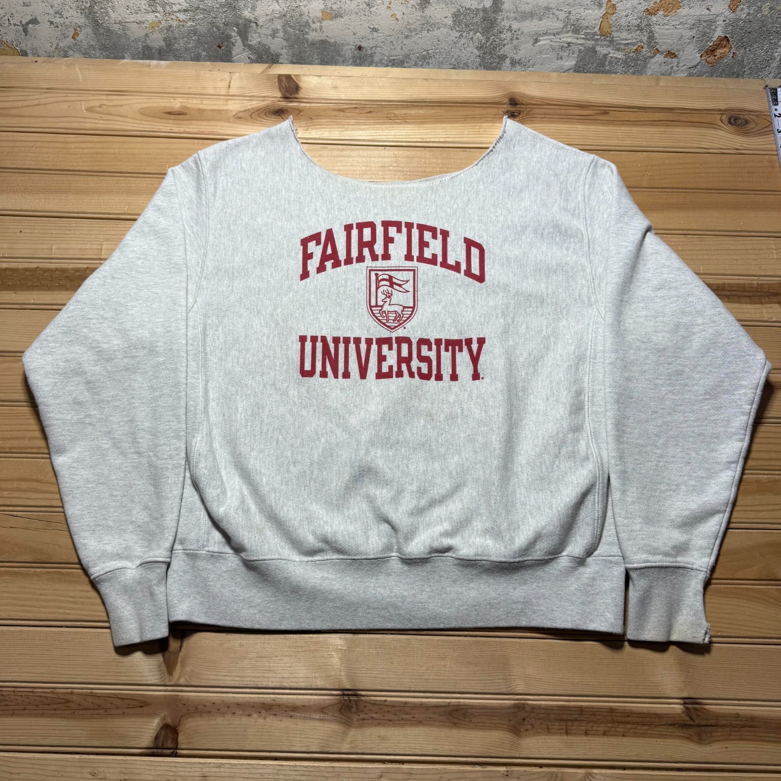 Vintage 90s Fairfield University Stags Fleece Crewneck Pullover Sweatshirt Large