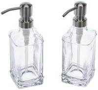 Seifenspender 2Er Set 12 Oz Glas NachfüLlbar Edelstahlpumpe Modell Nr