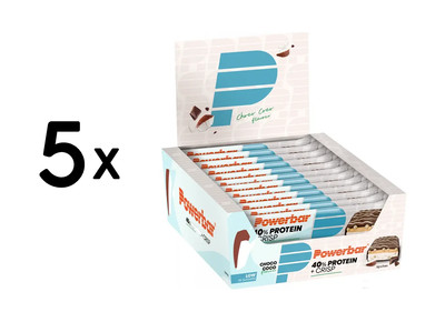 5 x Powerbar 40% Protein + Crisp Bar (12x40g) Choco Coco (45,83 EUR/kg)