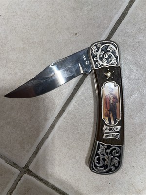 FRANKLIN MINT OFFICIAL WYATT EARP  COLLECTOR KNIFE folding blade pocket knife