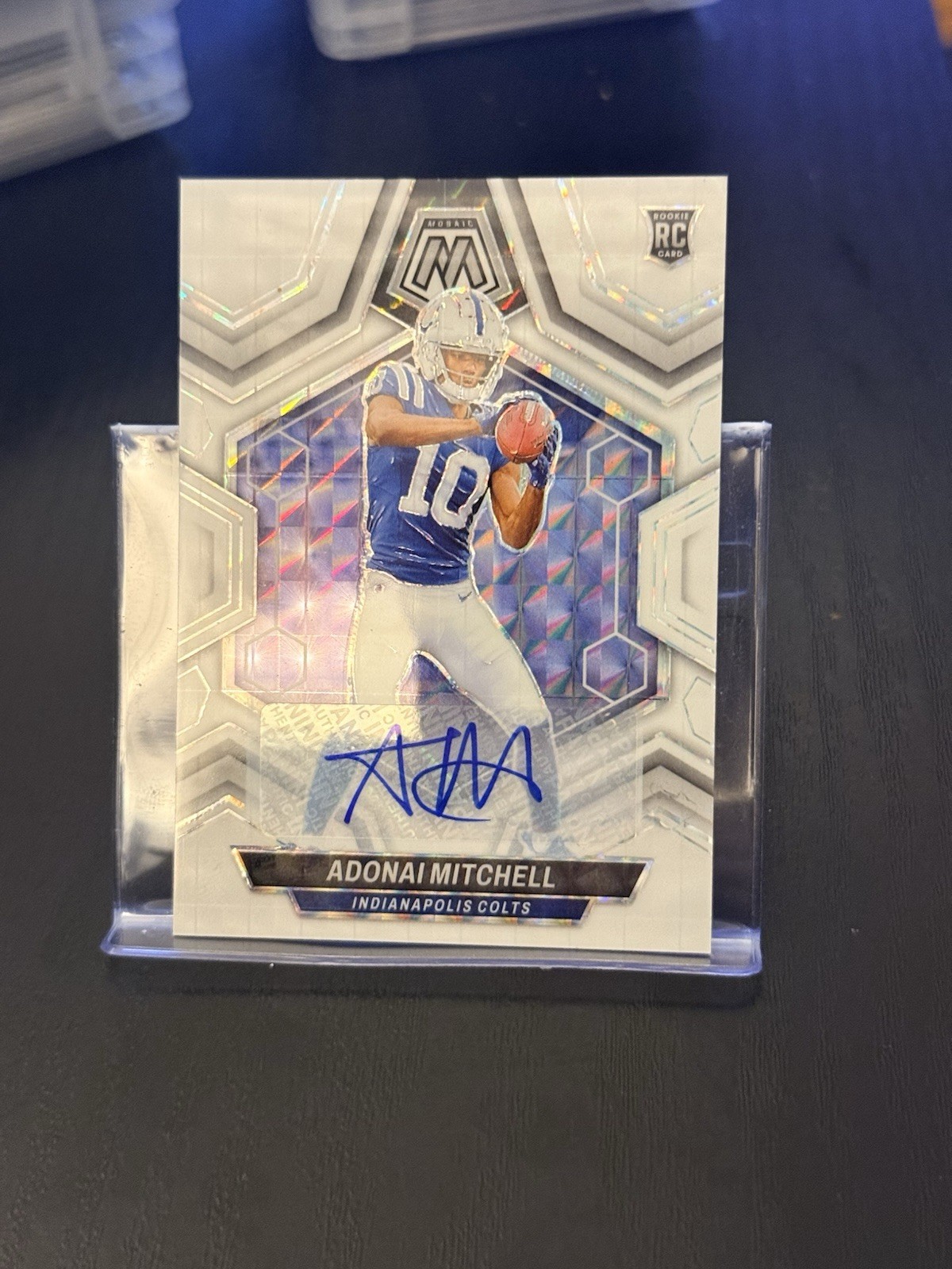 Adonai Mitchell Panini Mosaic #350 Autograph White