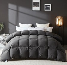 Goose Feather down Fiber Comforter Queen 100 Organic Cotton Fabric Duvet Insert