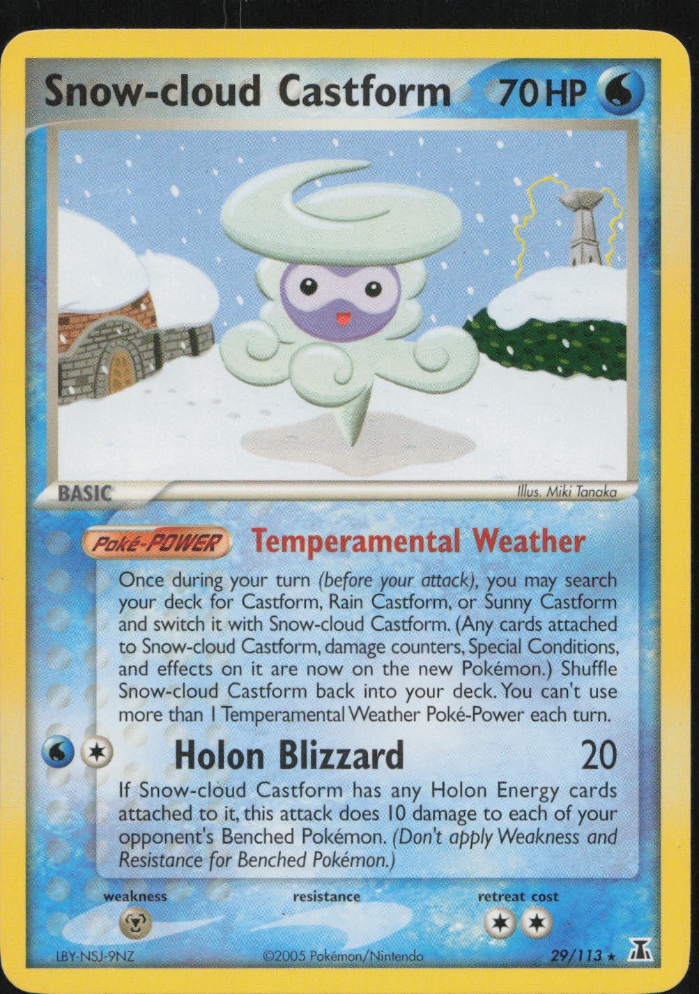 Snow-cloud Castform 29/113 Rare Delta Species Pokemon Lightly Played