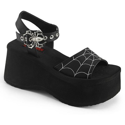 Pleaser Demonia Spider Web Platform Ankle Strap Sandals Funn 10