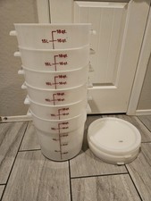 Six Cambro RFS18148 18 qt Food Storage Containers  Six Lids RFS012148 Bundle