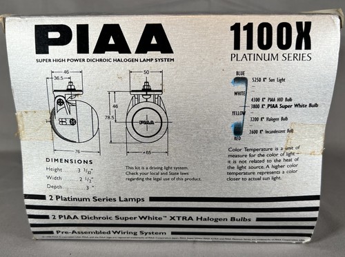 PIAA 1100-X Super White Driving Beam 55W Dichroic Reflector P.N 1192 N O S - Picture 3 of 5