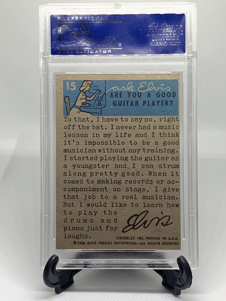 1956 Elvis Presley Set-Break # 15 Judging His Record PSA 6 EX-MT - Image 3 of 3