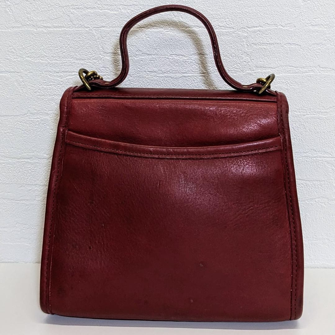 Coach 9985 Vintage 2Way Shoulder Bag Handbag Red Leather USA
