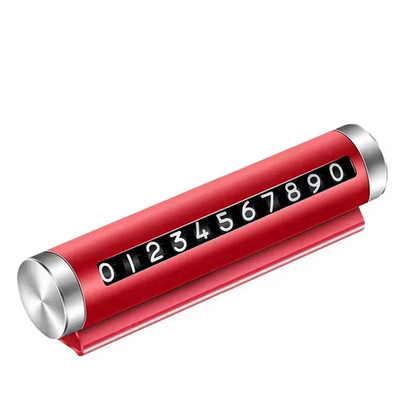 Metal Car Temporary Parking Card Universal Rotate Phone Number Plate Aluminum St