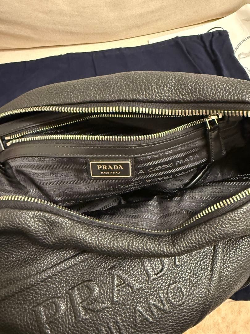 [Excellent Condition] PRADA Triangle Leather Shoulder Bag, Black 2VY007 DDP Used image 9