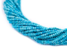 Tiny Blue Turquoise Saucer Heishi Beads 2mm Afghanistan Gemstone 15 Inch Strand