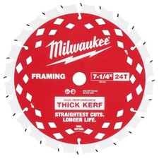 Milwaukee Electric - 7-1/4 INCH 24T Thick KERF FRAMING Circular Saw BLA
