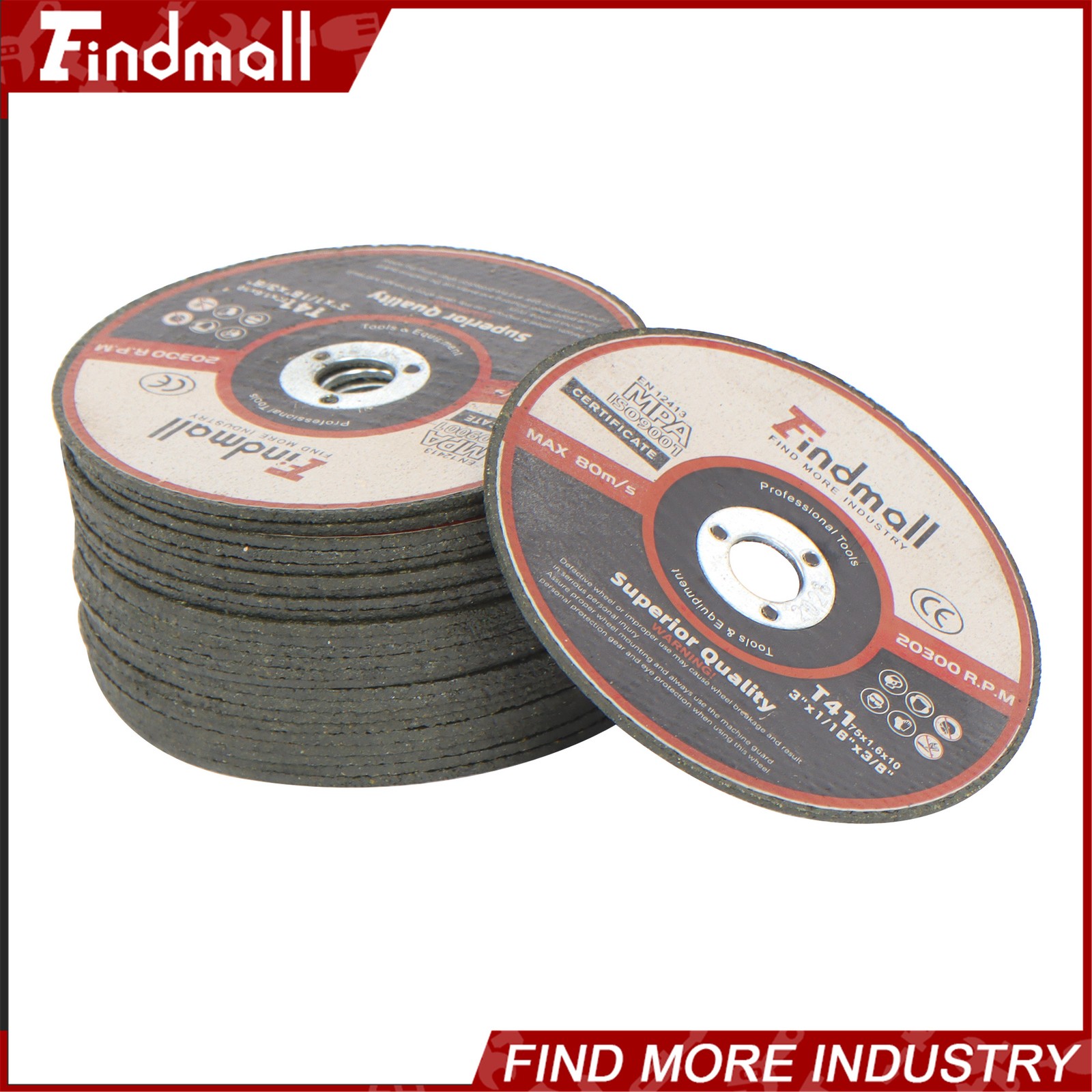 Findmall 50 Pack 3 Inch Cut Off Wheels 3" x 1/16" x 3/8" Cutting Discs