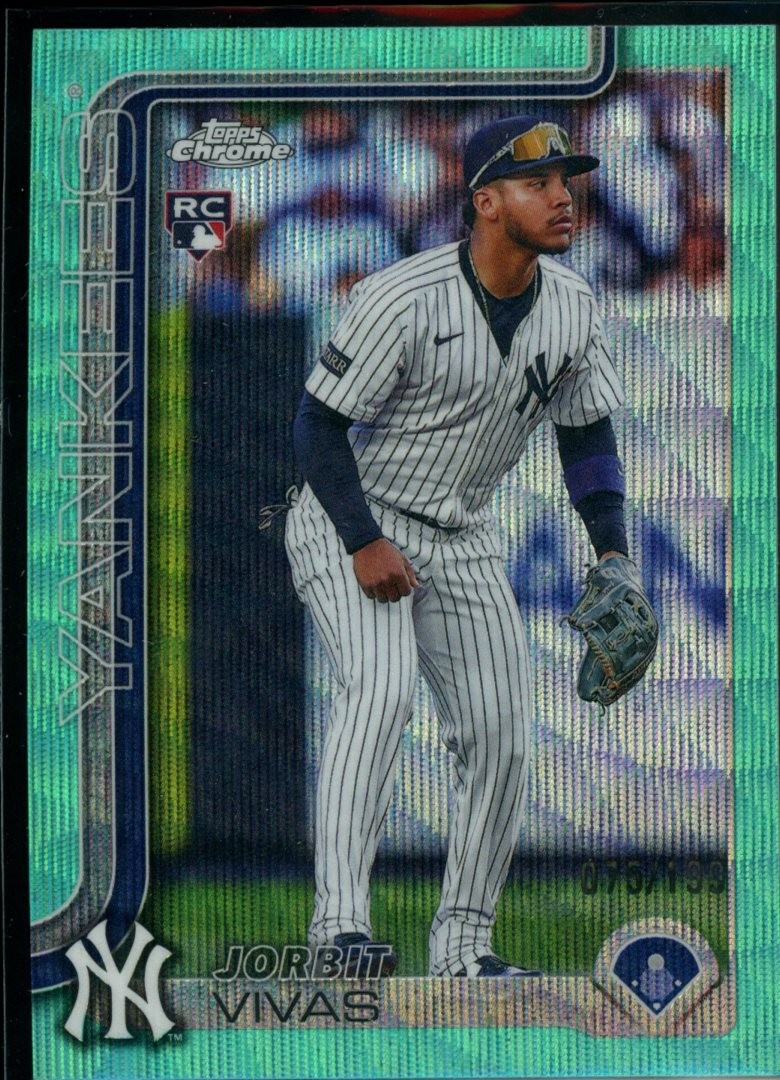 2025 Topps Chrome Update #USC113 Jorbit Vivas Aqua Wave Refractor #/199